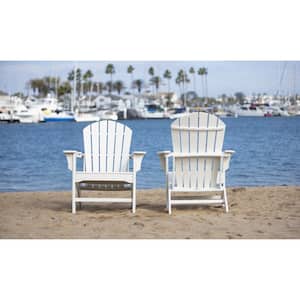Hampton White Patio Plastic Adirondack Chair (2-Pack)