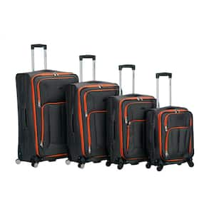 Rockland 4-Piece Impact Spinner Softside Luggage Set, Charcoal