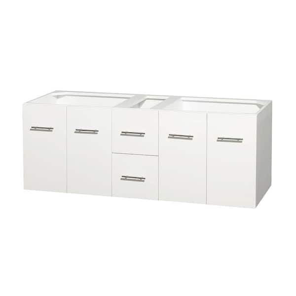 Wyndham Collection Centra 59 in. Double Vanity Cabinet Only in White