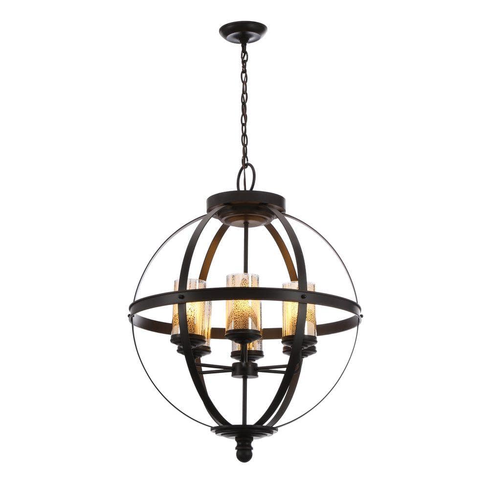 Generation Lighting Sfera 6-Light Autumn Bronze Rustic Globe Hanging Candlestick Chandelier with Mercury Glass Shade 3110406-715 Sansujyuku sansujyuku.com