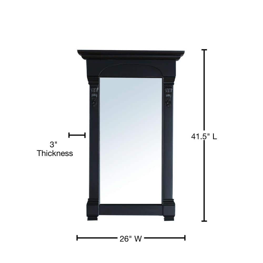 Antique Black Rectangular Wood Framed Mirror