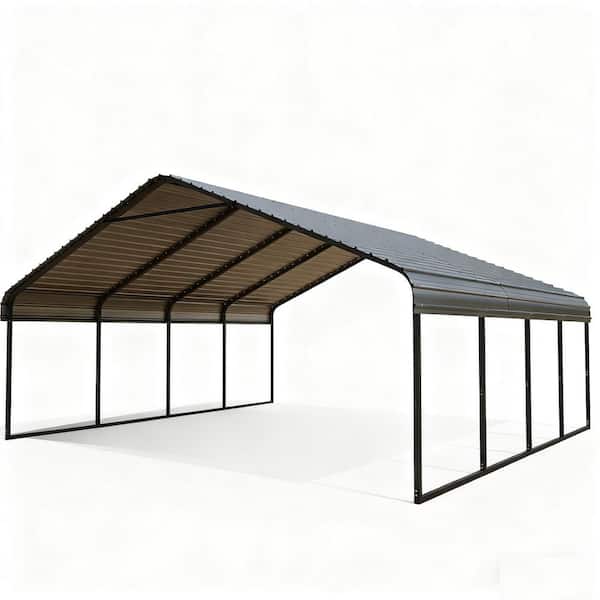 20 ft. W x 20 ft. D x 8.66 ft. H Gray Heavy Duty Carport