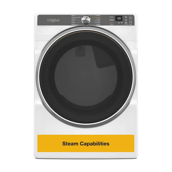 7.4 cu. ft. vented Front Load Electric Dryer in White with Steam Capabilities