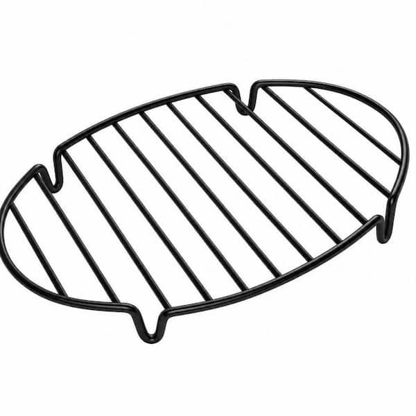 12.4 in. x 8.5 in. Oval Non-Stick Coated Steel Roasting Rack with Integrated Feet for Stable, Even Cooking