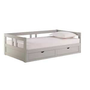 Melody Dove Gray Twin to King Bed with Under Bed Storage