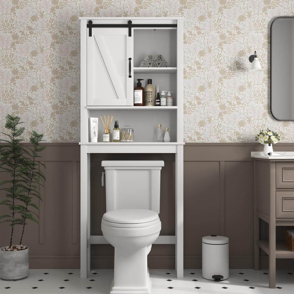 Over-the-Toilet Storage Cabinet 27 in. W x 9 in. D x 67 in. H Bathroom Stor