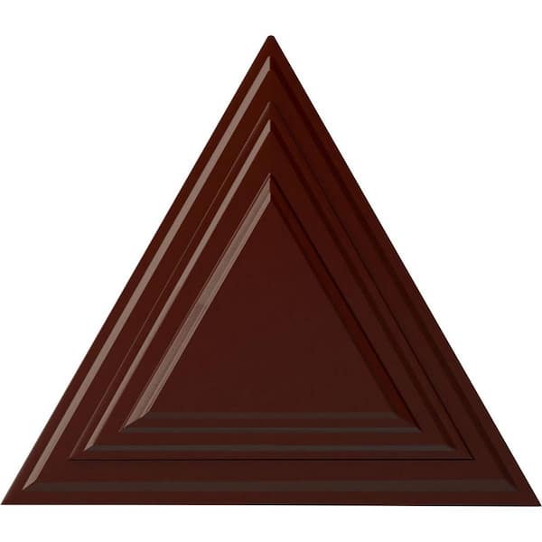 Ekena Millwork 19" W x 16-5/8" H x 1-1/8" Triangle Urethane Ceiling Medallion, Brushed Mahogany