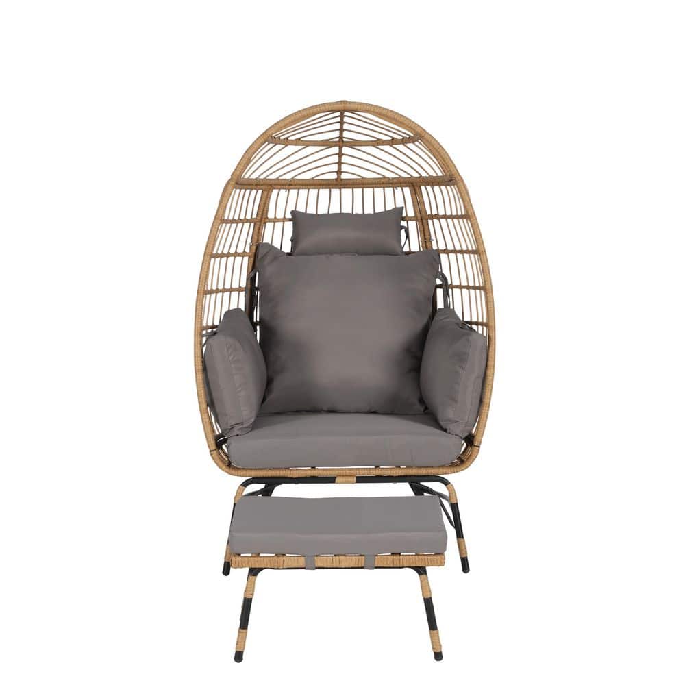 XIZZI Aster Gray Wicker Outdoor Patio Stationary Lounge