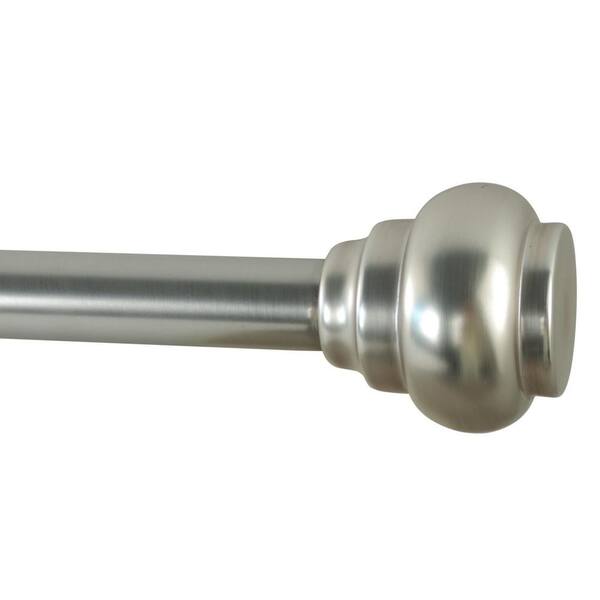 Unbranded 72 in. - 144 in. Adjustable Length 1 in. Dia Single Rod Set with Decorative Finials in Brushed Nickel