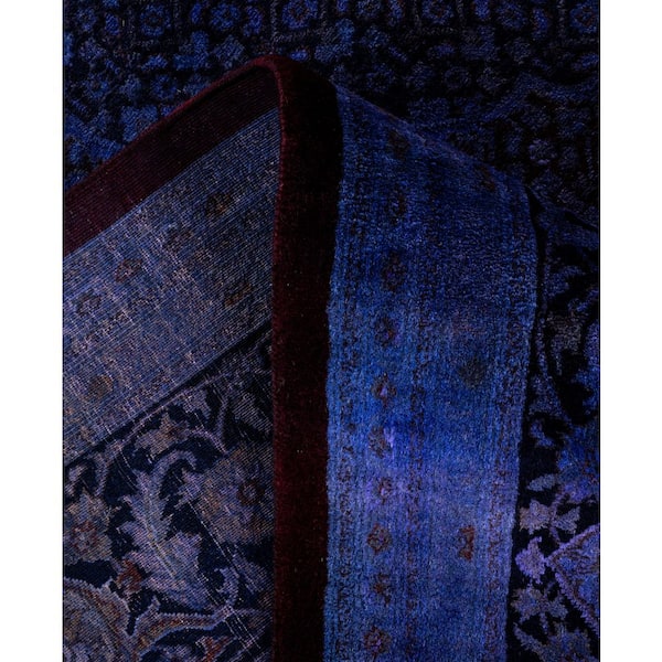 Overdyed Purple 9 ft. x 12 ft. Solid Wool Indoor Area Rug