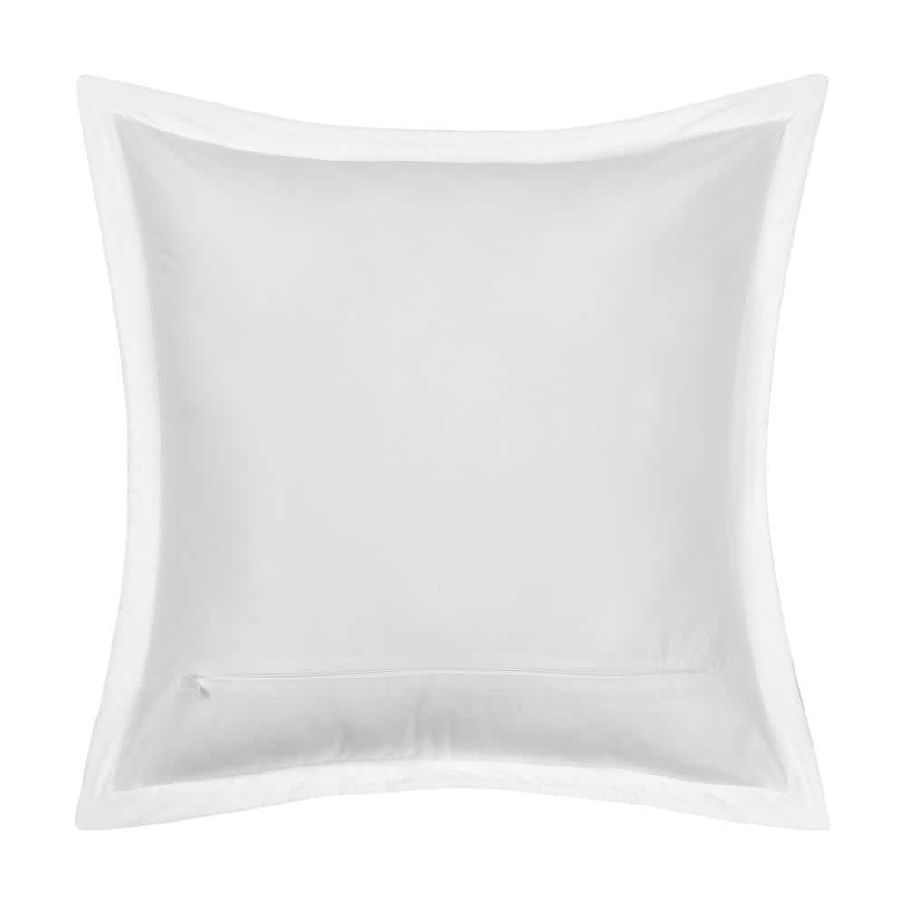 White Cotton Square Decorative Throw Pillow Cover 20" x 20"