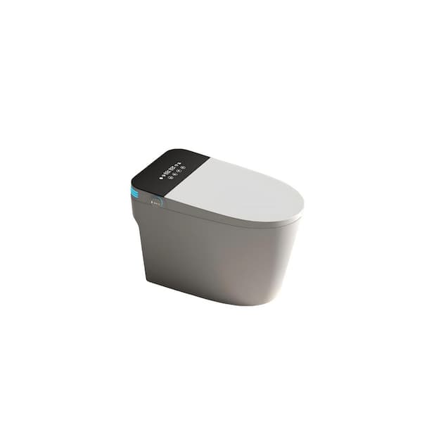 Elongated Smart Bidet Toilet 1.28 GPF in Black White with Auto Open/Close Seat and Dryer and Warm Water
