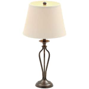 Rhodes 28 in. Bronze Table Lamp with Natural Linen Shade