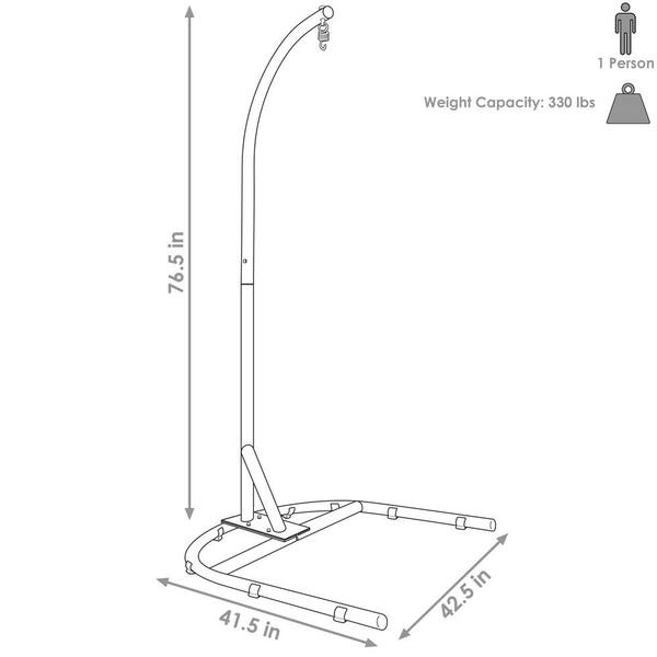 Sunnydaze Adjustable Hammock Chair Stand - 79 To 93 Inch Height, 330 Lb Capacity