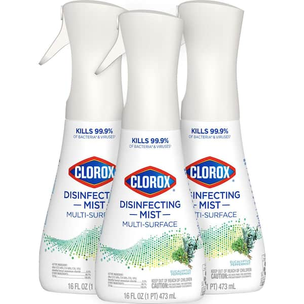 Clorox 16 oz. Eucalyptus Peppermint Scent Sanitizing Multi-Surface Disinfecting  Mist Spray 4460060152 - The Home Depot