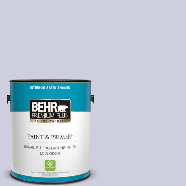 BEHR PREMIUM PLUS 1 gal. #640C-2 Lavender Sparkle Satin Enamel Low Odor Interior Paint & Primer
