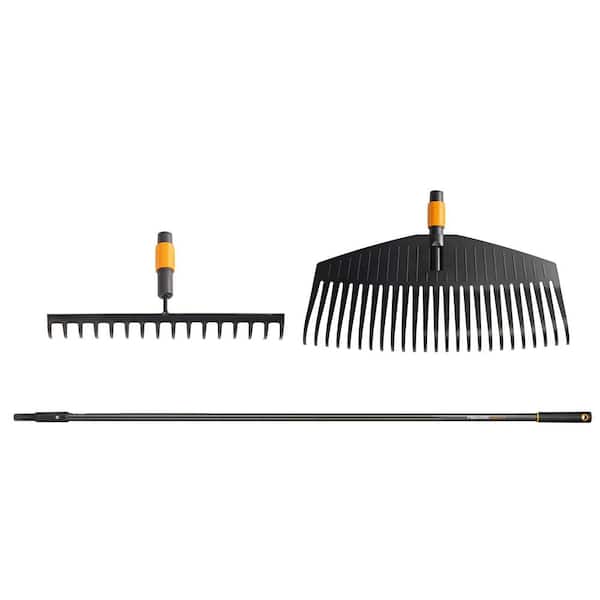Fiskars 3-Piece Quikfit Leaf and Garden Rake Attachments Garden Tool Set