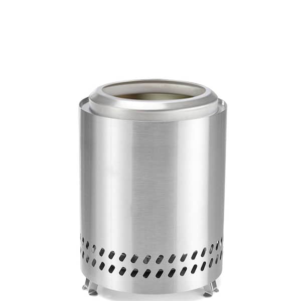 Kahomvis Smokeless Fire Pit 9.6 in. Outdoor Portable Stainless Steel Tabletop Wood Burning Fire Pit with Storage Bag, Silver