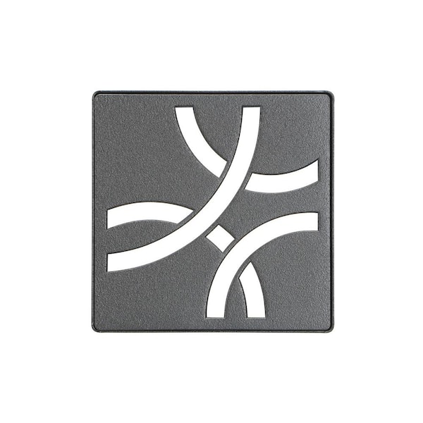Kerdi-Drain 4 in. Dark Anthracite Curve Drain Grate Floor Drain Installation Kit Accessory