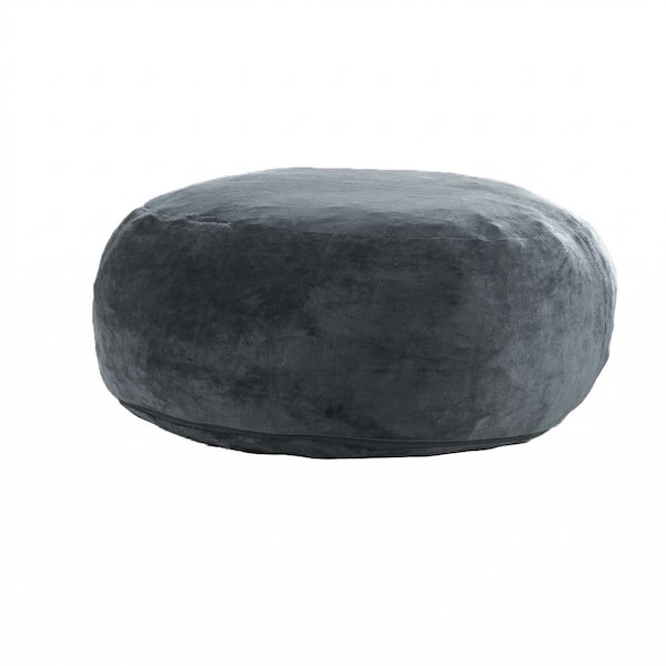 59.06 in. W Dark Gray Flannel Large Bean Bag for Living Room, Bedroom