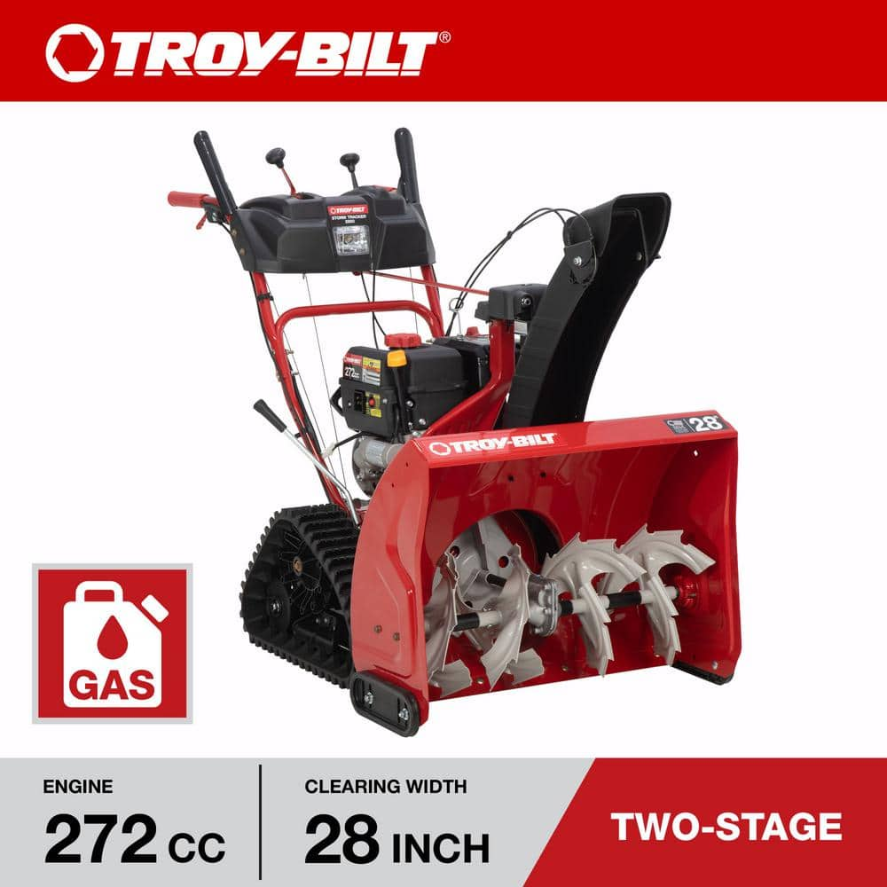 Troy-Bilt Storm Tracker 28 in. 277cc Two-Stage Electric Start Gas Snow Blower with Track Drive and Heated Grips