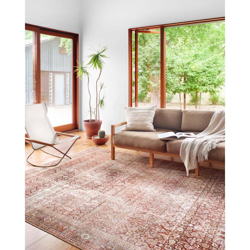 Layla Red and Beige Synthetic Runner Rug 2'-6" x 12'-0"
