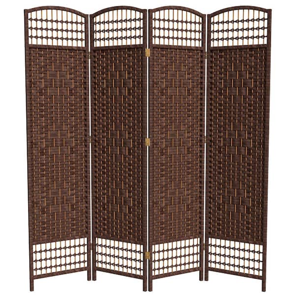Oriental Furniture 5.5 ft. Dark Mocha 4-Panel Room Divider