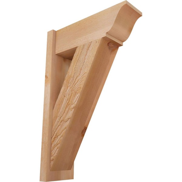 Ekena Millwork 8 in. x 34 in. x 22 in. Traditional Rough Sawn Western Red Cedar Outlooker