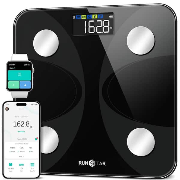 Aoibox Ultra-Precision Digital Bathroom Scale with Large Display in Black