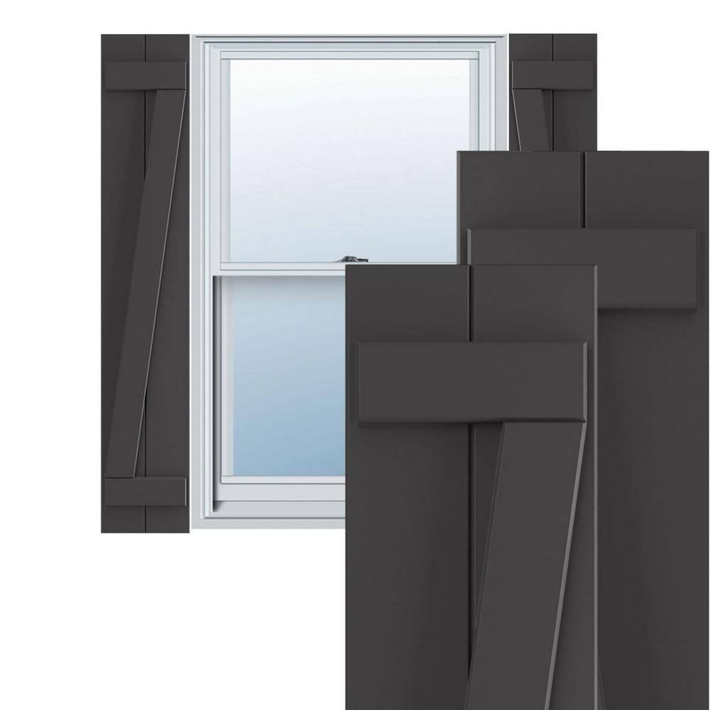 True Fit PVC 21.5 in. W x 29 in. H Vinyl Board and Batten Shutters Pair in Shadow Mountain price history on PriceWatchPro