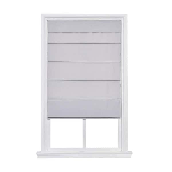 Home Decorators Collection Dove Gray Cordless Blackout Lined Fabric Roman Shade - 23 in. W x 64 in. L