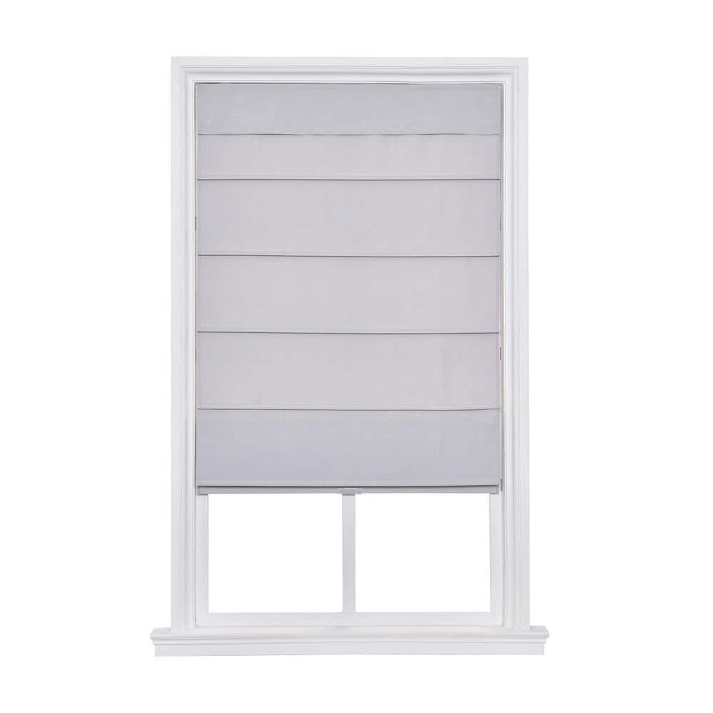 Dove Gray Cordless Blackout Lined Fabric Roman Shade - 29 in. W x 64 in. L price history on PriceWatchPro