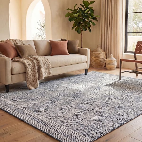 Abstract Ivory/Charcoal 11 ft. x 15 ft. Geometric Area Rug