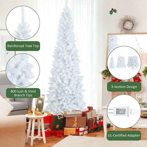 Angeles Home 7 Ft.green Pre-Lit Hinged Christmas Tree with 500 LED Lights Remote Control