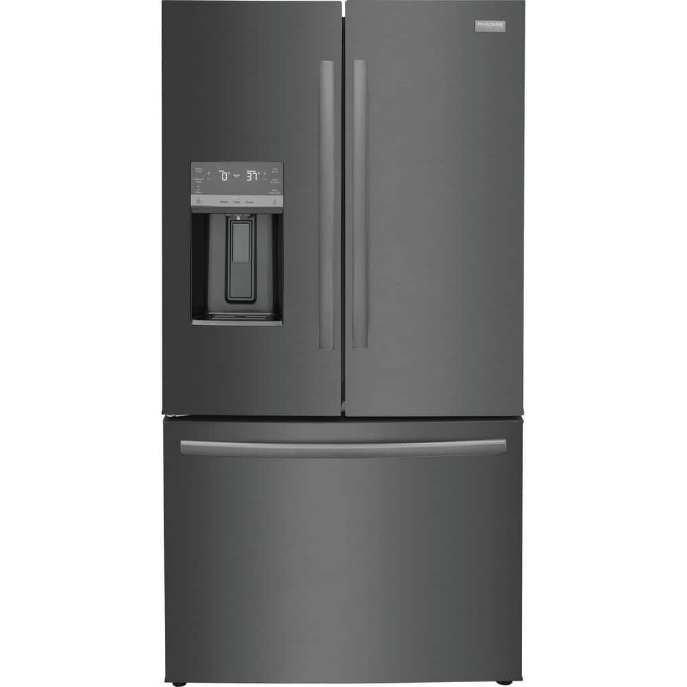 FRIGIDAIRE GALLERY 22.6 cu. ft. French Door Refrigerator in Black Stainless Steel, Counter Depth, Silver