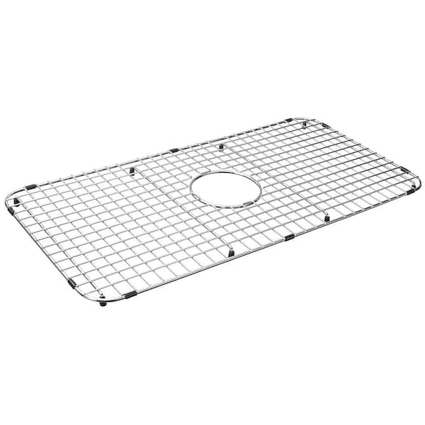 SERENE VALLEY 29.61 in. x 14.88 in. Center Drain Heavy-Duty Stainless Steel Sink Grid