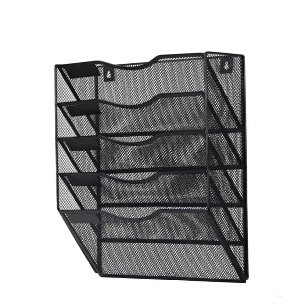 Staples Magazine Racks Black 12 in. x 14 in. Metal Wall Mounted Magazine Rack LINBQ554 - The ...
