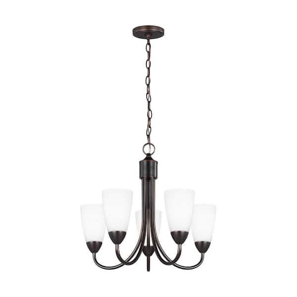 Generation Lighting Seville 5-Light Burnt Sienna Transitional Modern Hanging Chandelier