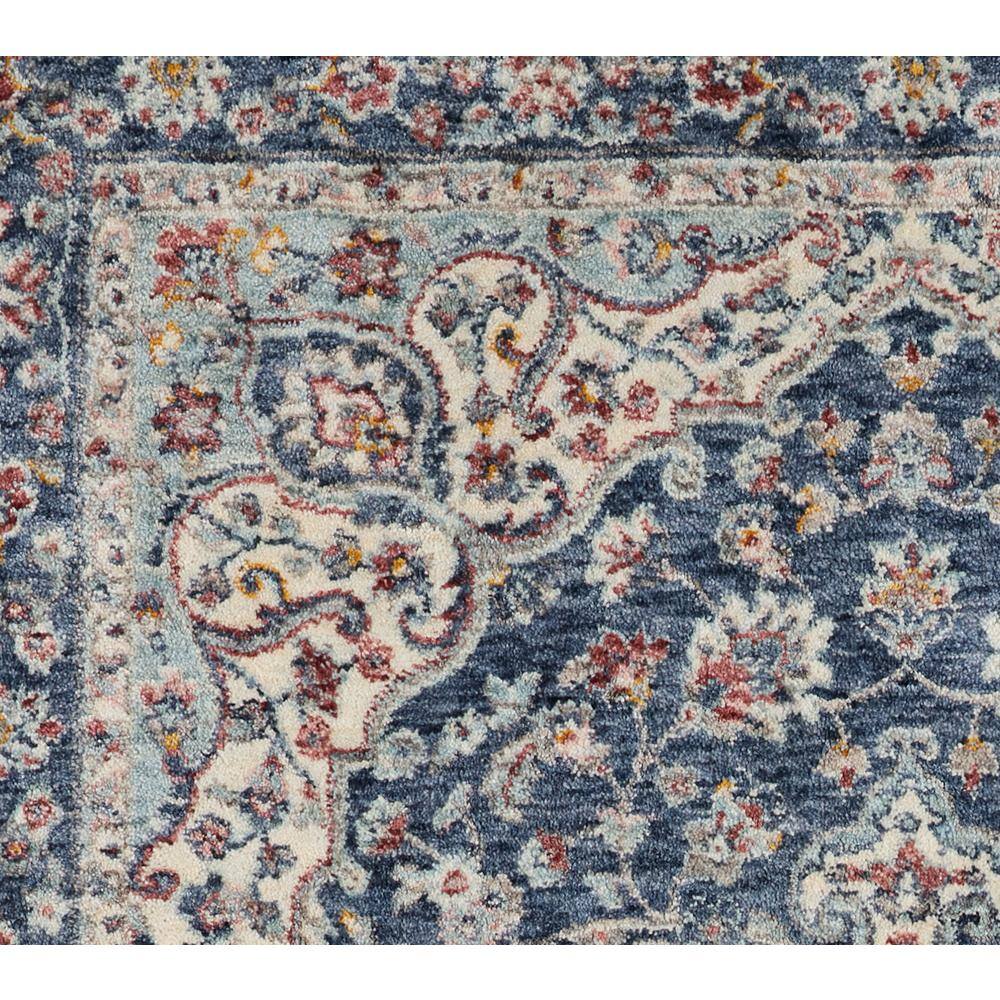 Navy and Cream Rectangular Chenille Medallion Area Rug