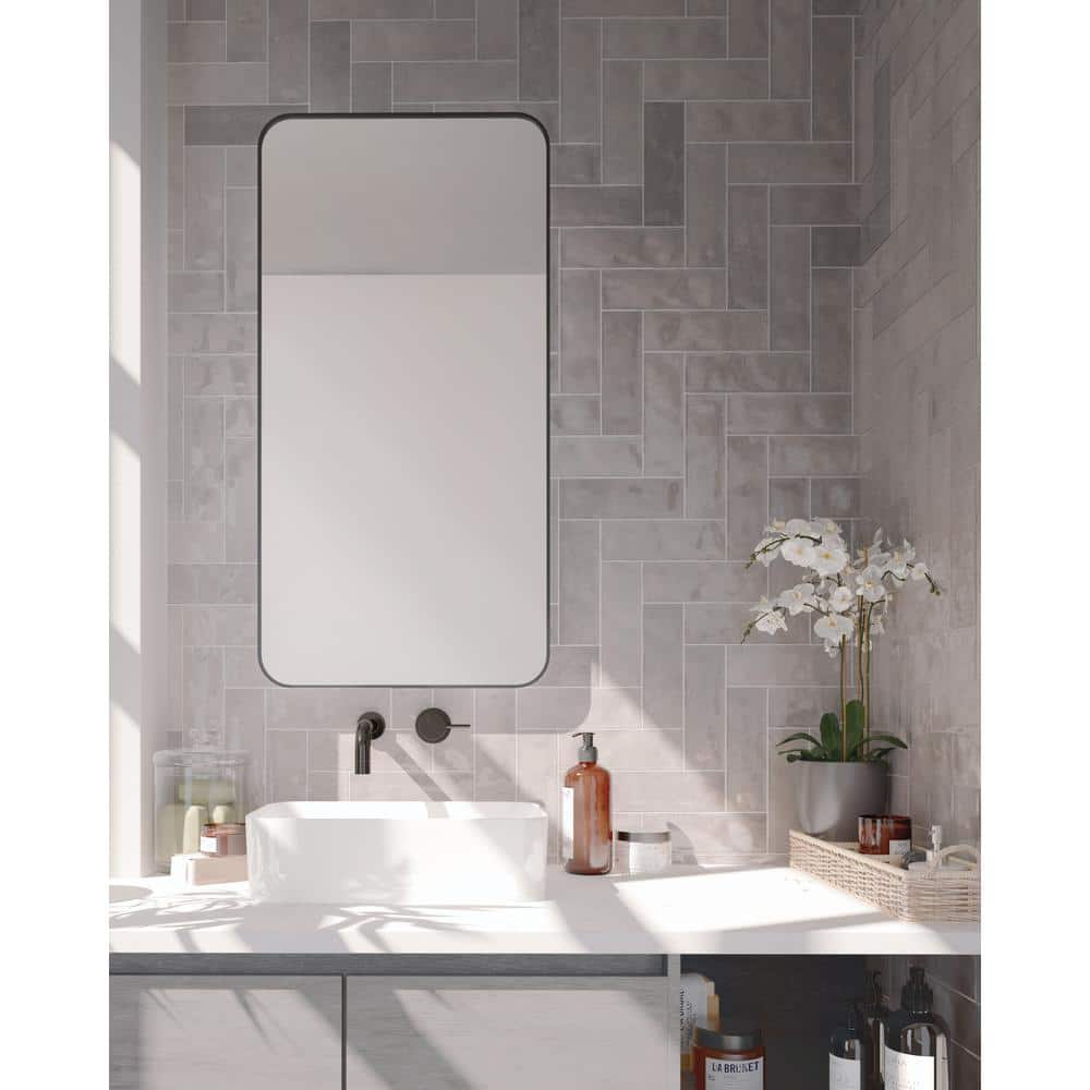 Passion 3" x 8" Glossy Gray Porcelain Wall Tile