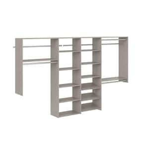 Dual Tower 96 in. W - 120 in. W Classic Rustic Grey Wood Closet System