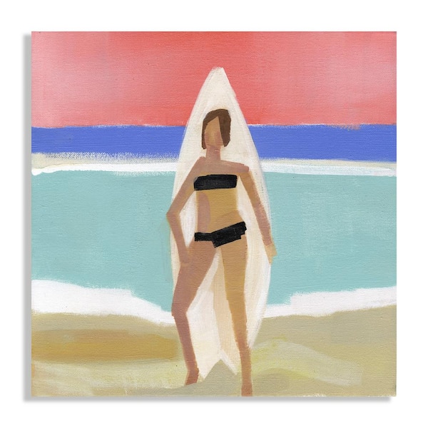 Melissa Van Hise Surfer Girl III by Kate Mancini Unframed Canvas Art Print 24 in. x 24 in.