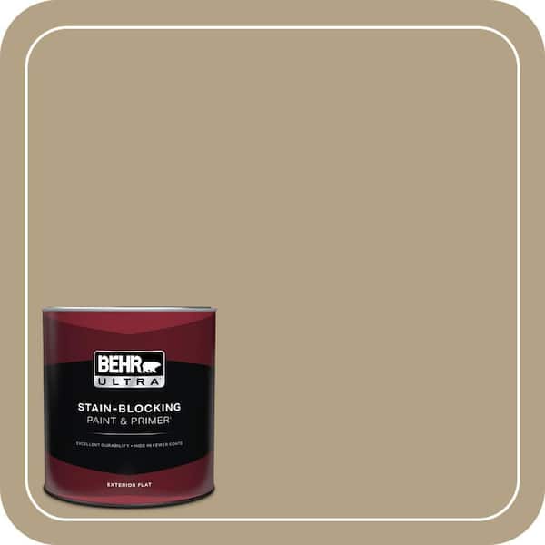 BEHR ULTRA 1 qt. #PPU8-07 Chamois Tan Flat Exterior Paint & Primer
