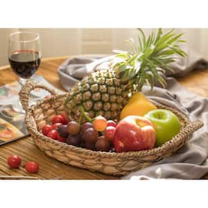 Seagrass Small Fruit Bread Basket Tray with Handles