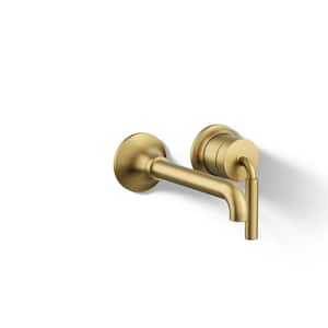 Tone Single-Handle Wall-Mounted Faucet in Vibrant Brushed Moderne Brass