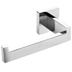 Wall Mounted Single Post Square Stainless Steel Toilet Paper Holder in Chrome