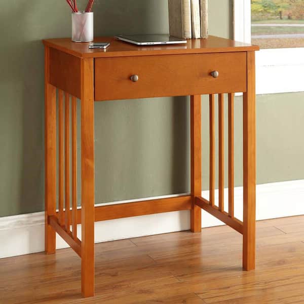 Designs2Go 26 in. Rectangular Oak Wood Mission Desk with Keyboard Tray