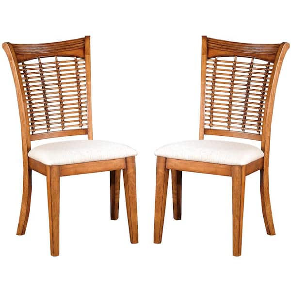 Hillsdale Furniture Bayberry Oak Wicker Dining Chair Set of 2