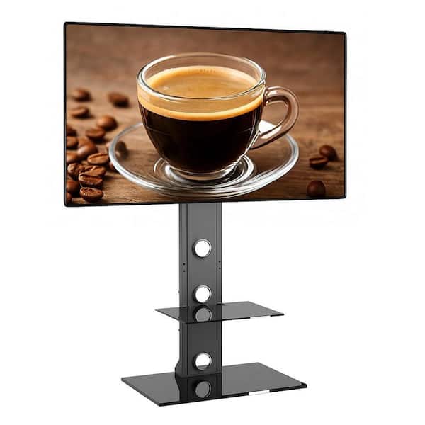 Premium Swivel TV Stand Mount for 37 in. -72 in. Screens with Shelving, Holds up to 110 lbs.
