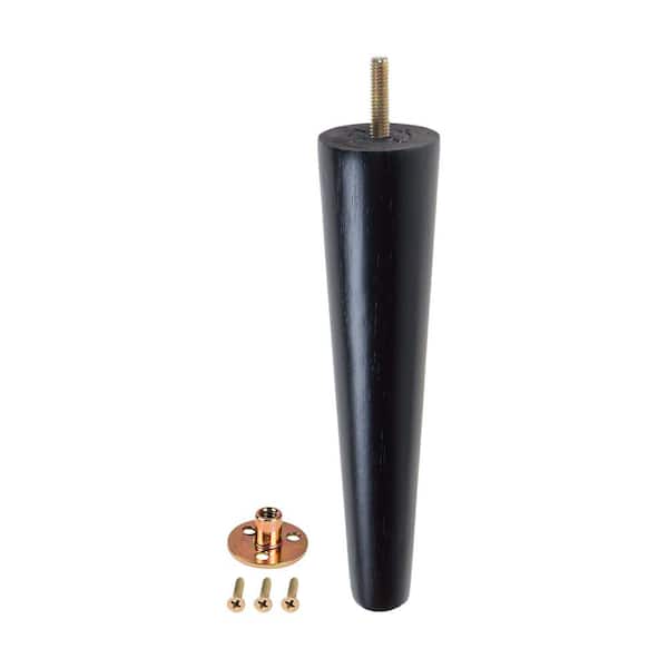 American Pro Decor 8 in. x 1-7/8 in. Mid-Century Espresso Hardwood Round Taper Leg
